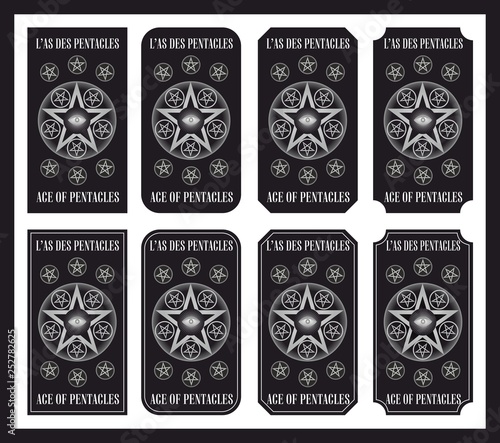 Ace of pentacles Tarot of the symbols black and white