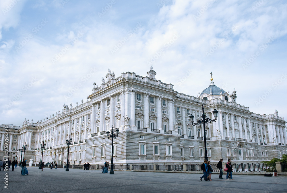 Royal Palace of Madrid and the square in front of him