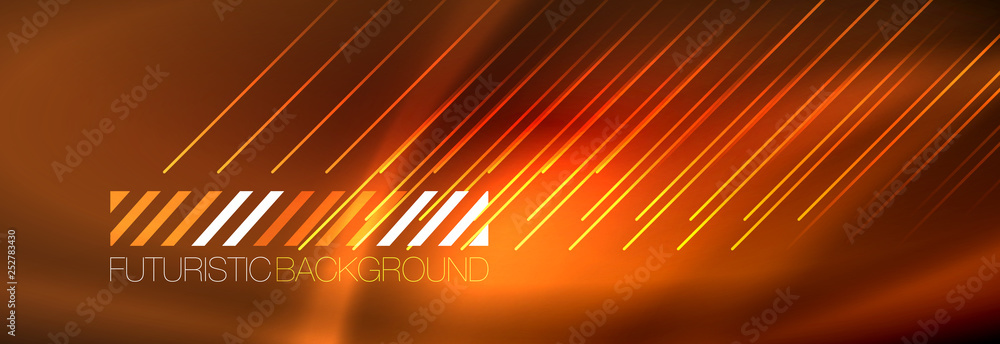 Neon glowing techno lines, hi-tech futuristic abstract background template with lines Neon glowing techno lines, hi-tech futuristic abstract background template with lines