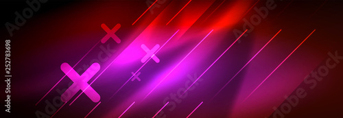 Neon glowing techno lines, hi-tech futuristic abstract background template with lines