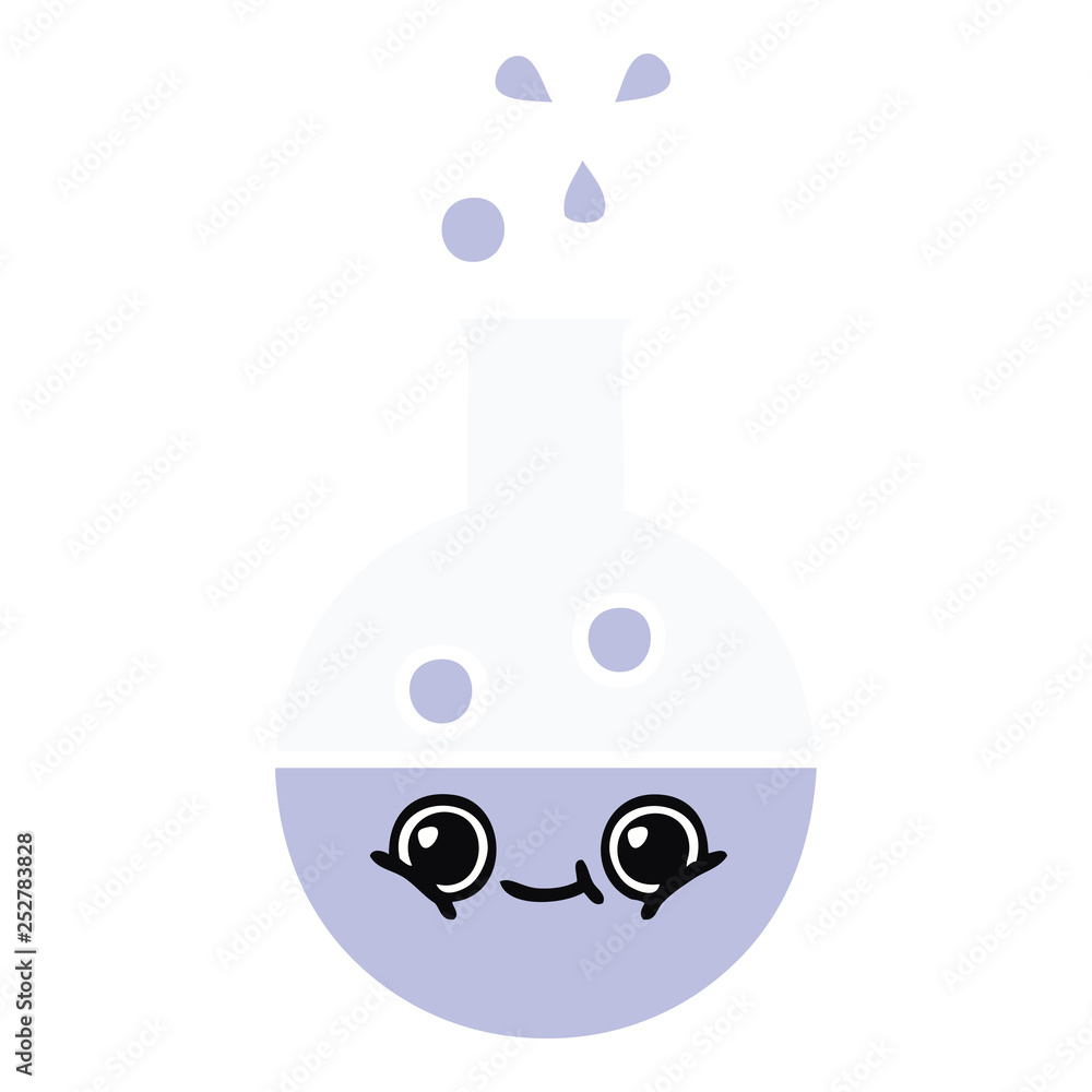 flat color retro cartoon test tube flat color retro cartoon test tube