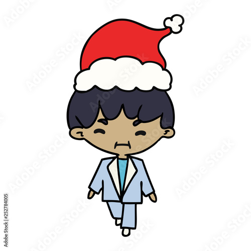 christmas cartoon of kawaii boy