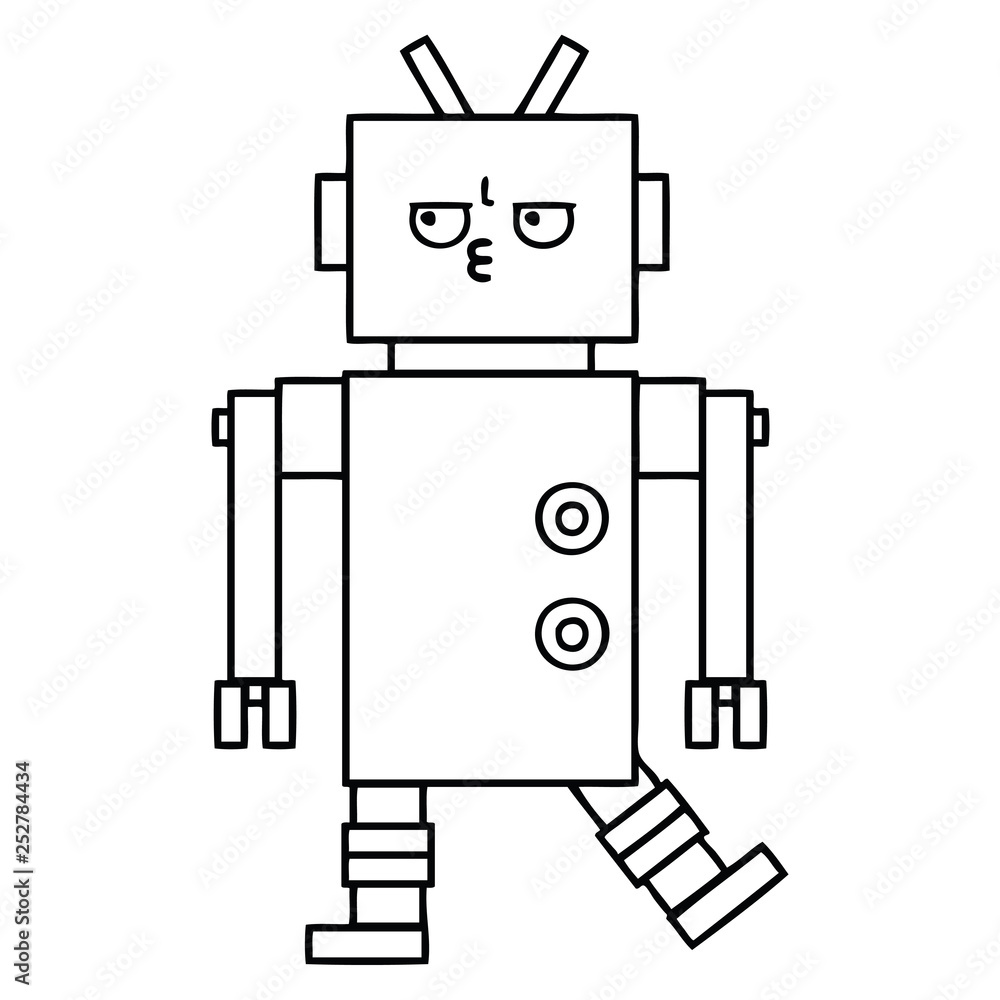line drawing cartoon robot line drawing cartoon robot