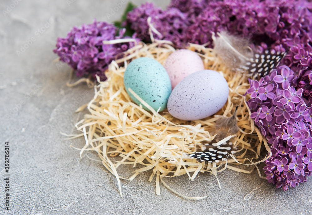 Obraz premium Nest with easter eggs