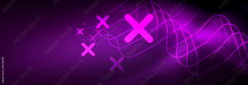 Glowing neon abstract lines, techno futuristic template Glowing neon abstract lines, techno futuristic template