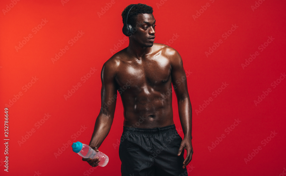 African man with muscular physique African man with muscular physique