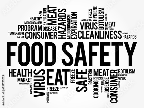 Food Safety word cloud collage, concept background