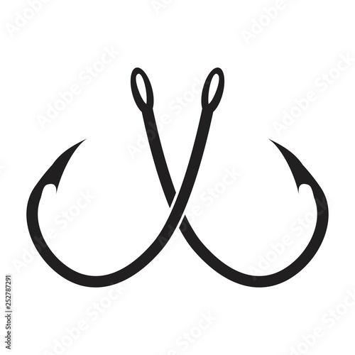 two crossed fishing hook