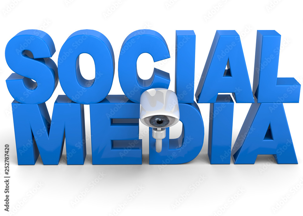 Social Media Are Spying You - 3D Concept Social Media Are Spying You - 3D Concept