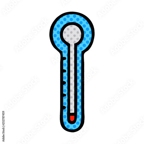 comic book style cartoon glass thermometer