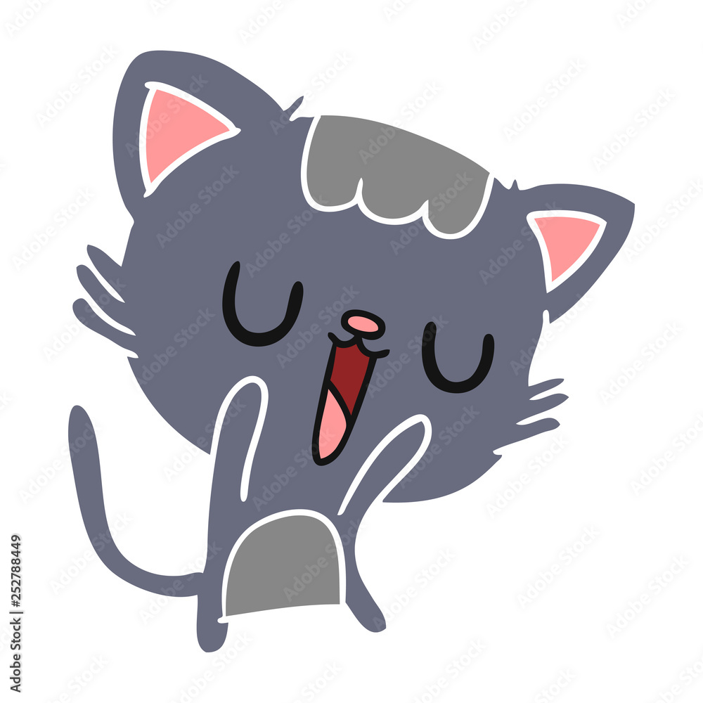Obraz premium cartoon of cute kawaii cat