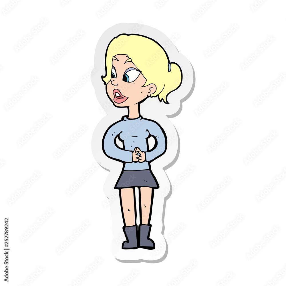 sticker of a cartoon girl talking sticker of a cartoon girl talking