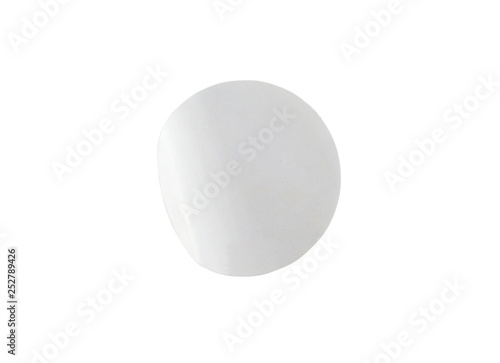 Blank white circle paper sticker label isolated on white background with clipping path