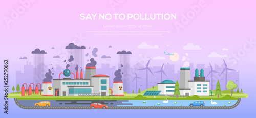 Say no to pollution - modern flat design style vector illustration
