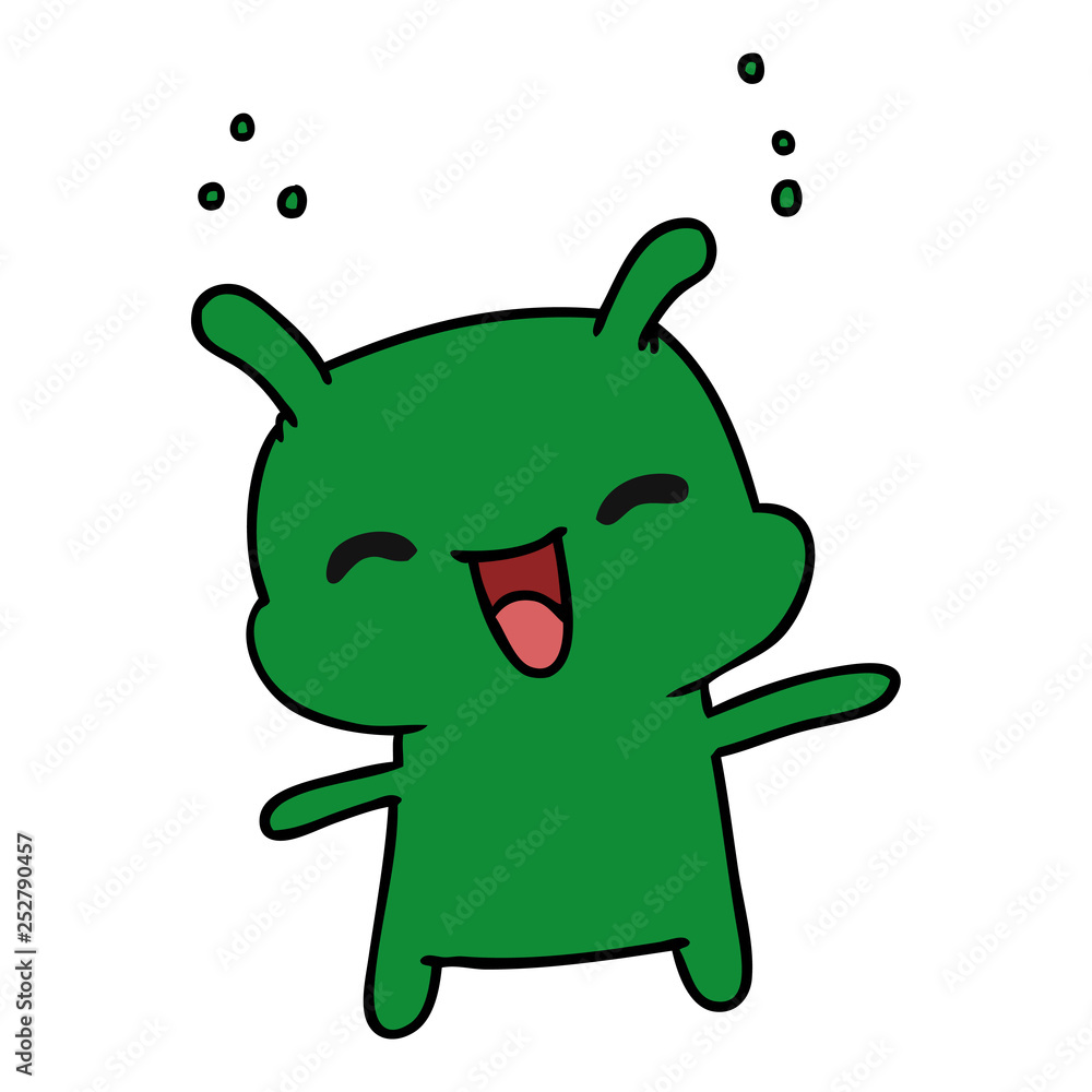 Fototapeta premium cartoon kawaii cute happy alien