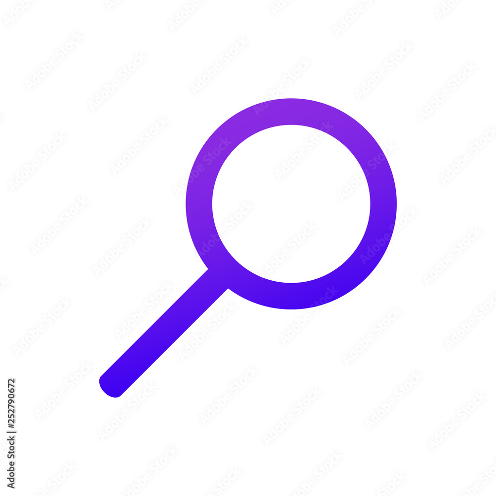 Web icon Magnifier. Purple gradient. Search sign. Web icon Magnifier. Purple gradient. Search sign.