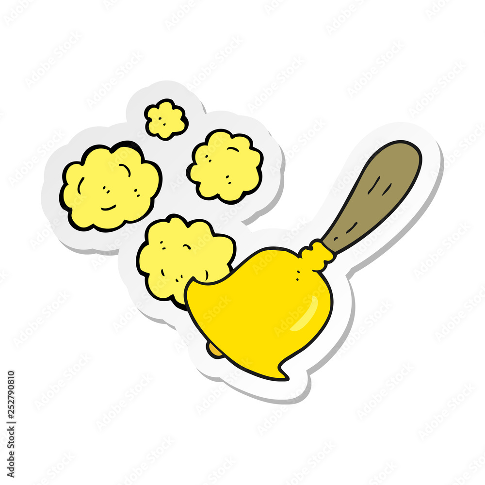 sticker of a cartoon hand bell sticker of a cartoon hand bell