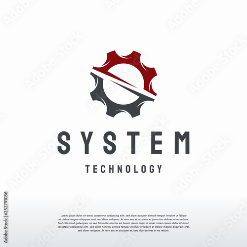 System technology logo designs vector, Gear logo template