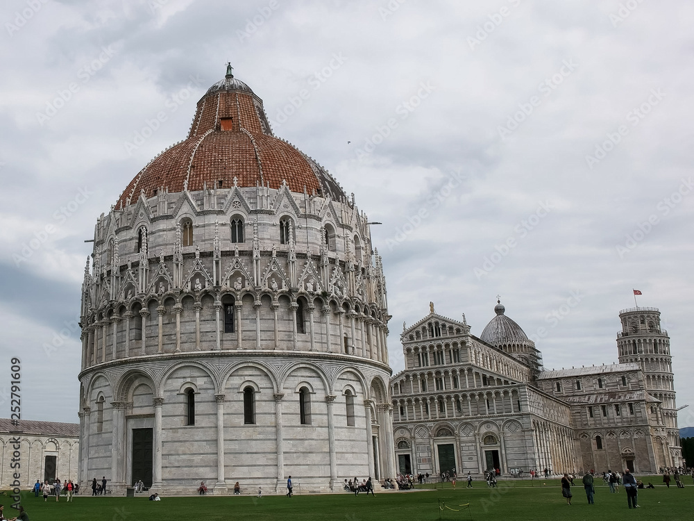 a view of the famous baptistry, pisa