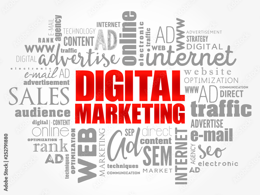 Digital Marketing word cloud collage, business concept background Digital Marketing word cloud collage, business concept background