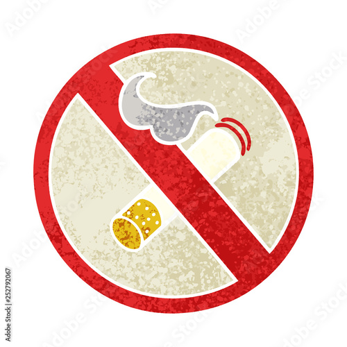 retro illustration style cartoon no smoking allowed sign