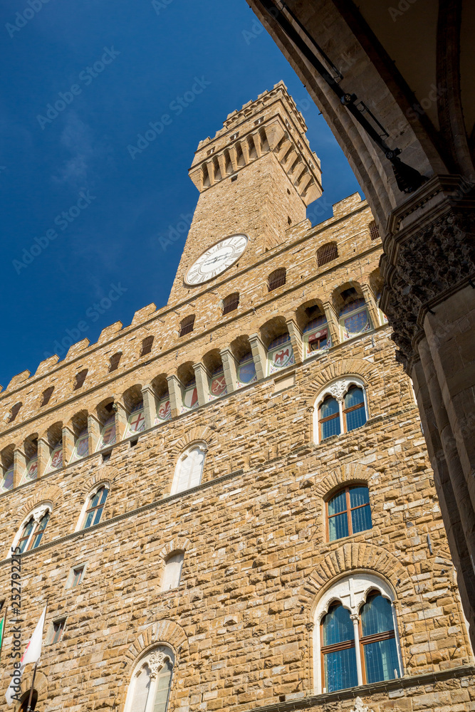 Palazzo Vecchio and Loggia dei Lanzi in Florence, Italy