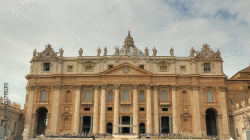 exterior close view of saint peter's basilica and square, rome