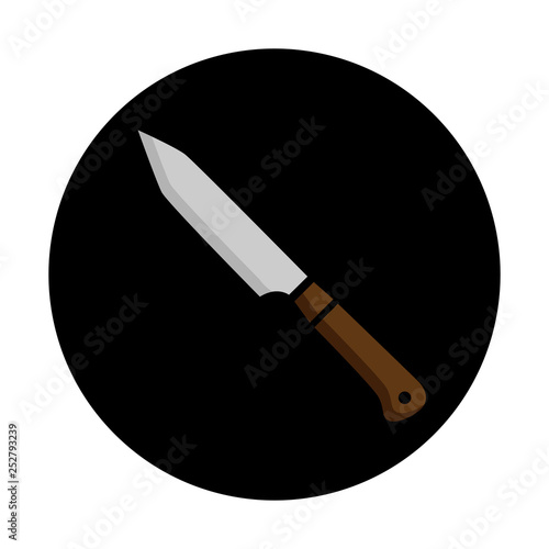 Knife vector round icon.