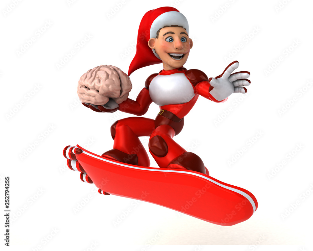 Fun Super Santa Claus - 3D Illustration Fun Super Santa Claus - 3D Illustration