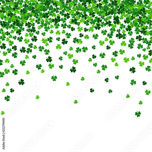 vector illustration with green shamrocks on white background