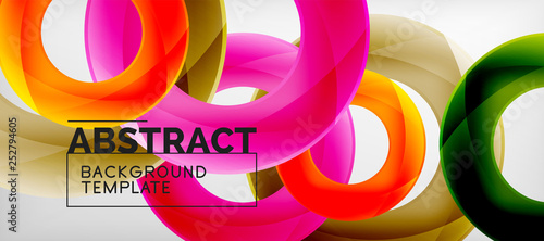 Colorful vector rings geometric abstract background, modern geometric pattern design. Business or technology presentation design template, brochure or flyer pattern, or geometric web banner