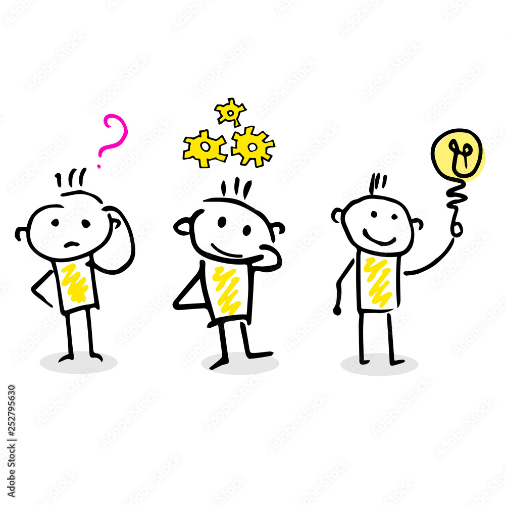 From question to great solution vector illustration. From question to great solution vector illustration.