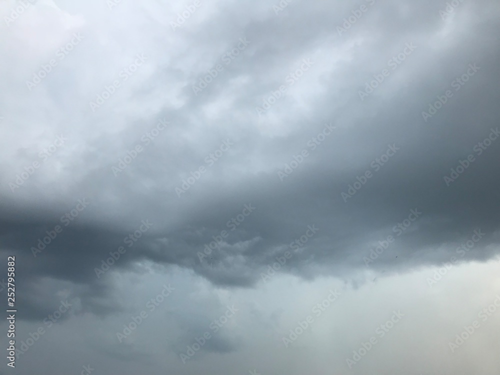 Dark clouds during a rainstorm