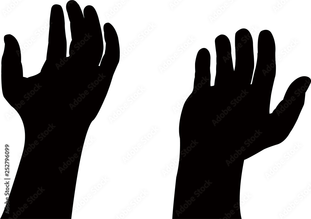 praying hands, silhouette vector