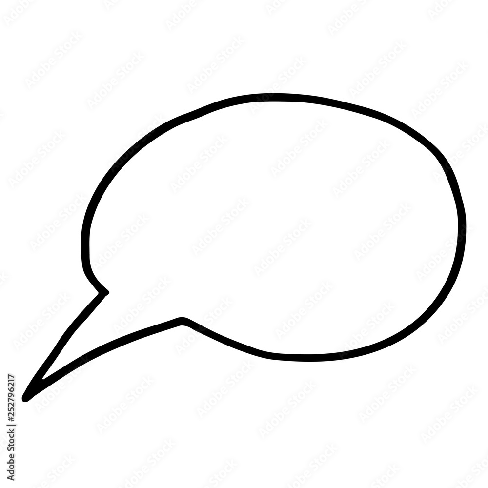 Flat free hand vector drawing of speech bubble. Flat free hand vector drawing of speech bubble.