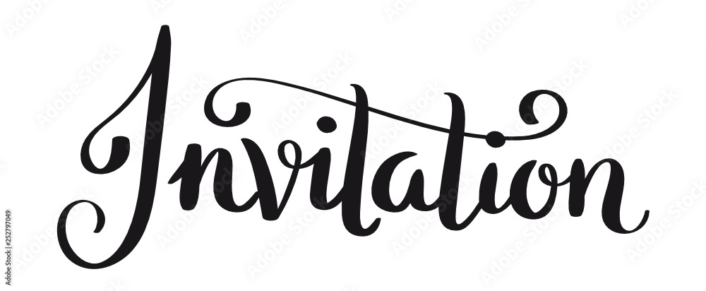 Fototapeta premium INVITATION brush calligraphy banner