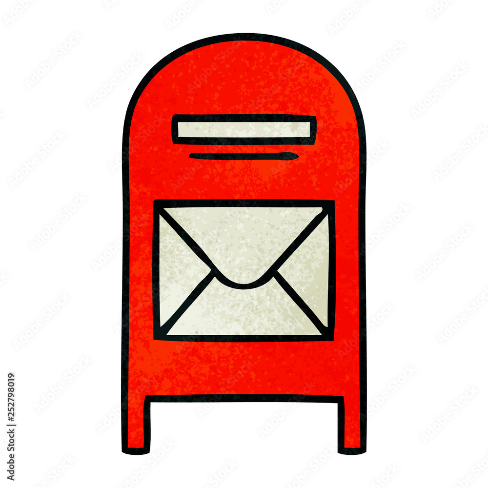 retro grunge texture cartoon mail box retro grunge texture cartoon mail box
