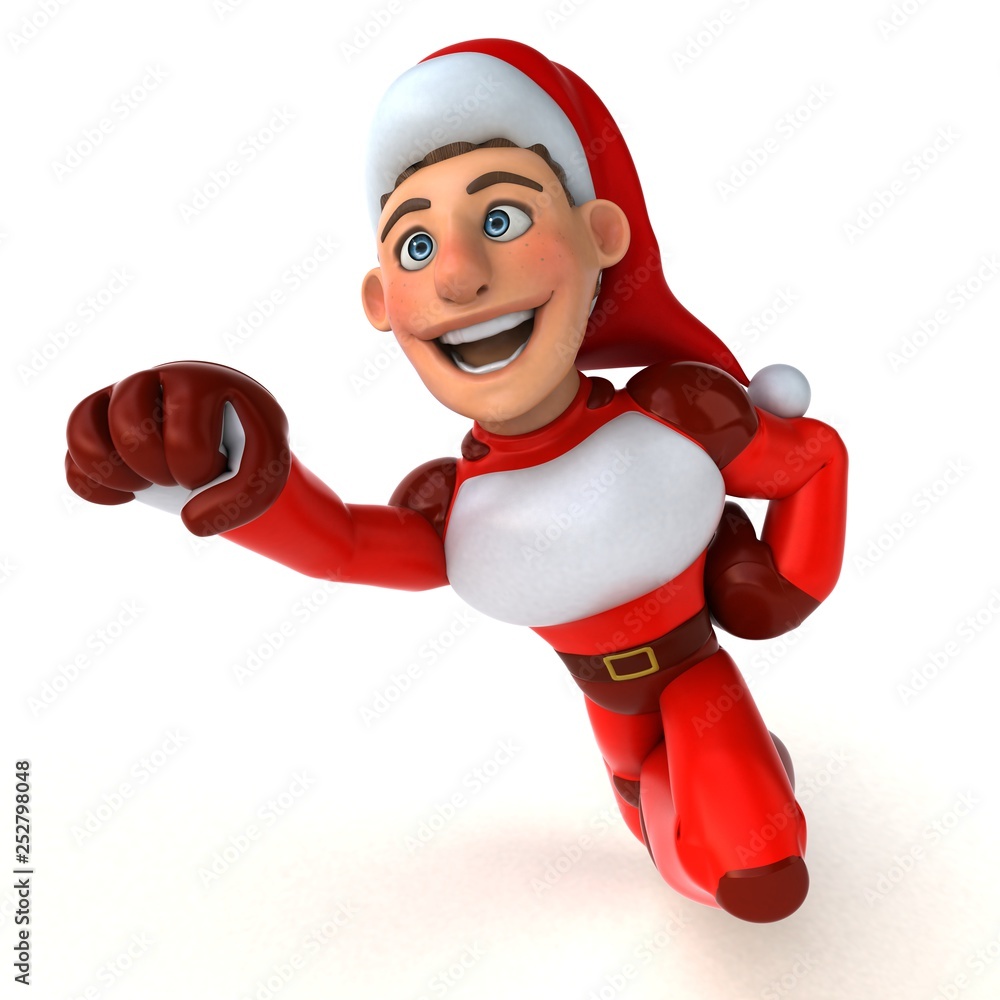Fun Super Santa Claus - 3D Illustration Fun Super Santa Claus - 3D Illustration