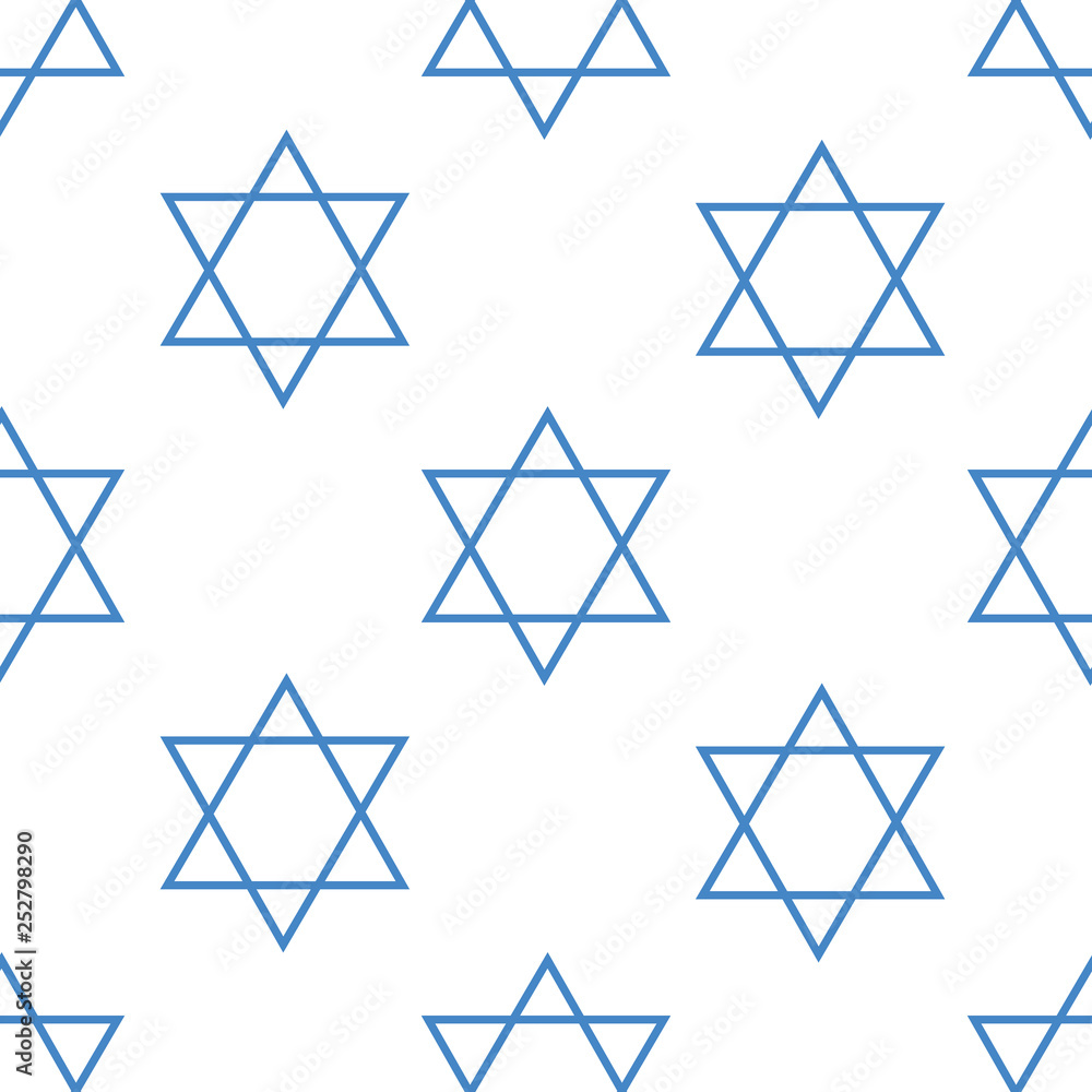 Pattern made of vector blue David star on white background. Israel national symbol. Pattern made of vector blue David star on white background. Israel national symbol.