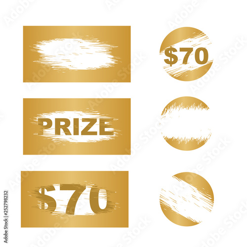 Scratch card elements. Lottery scratch and win game card background.