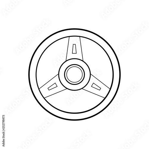 Icono plano lineal volante de coche en color negro