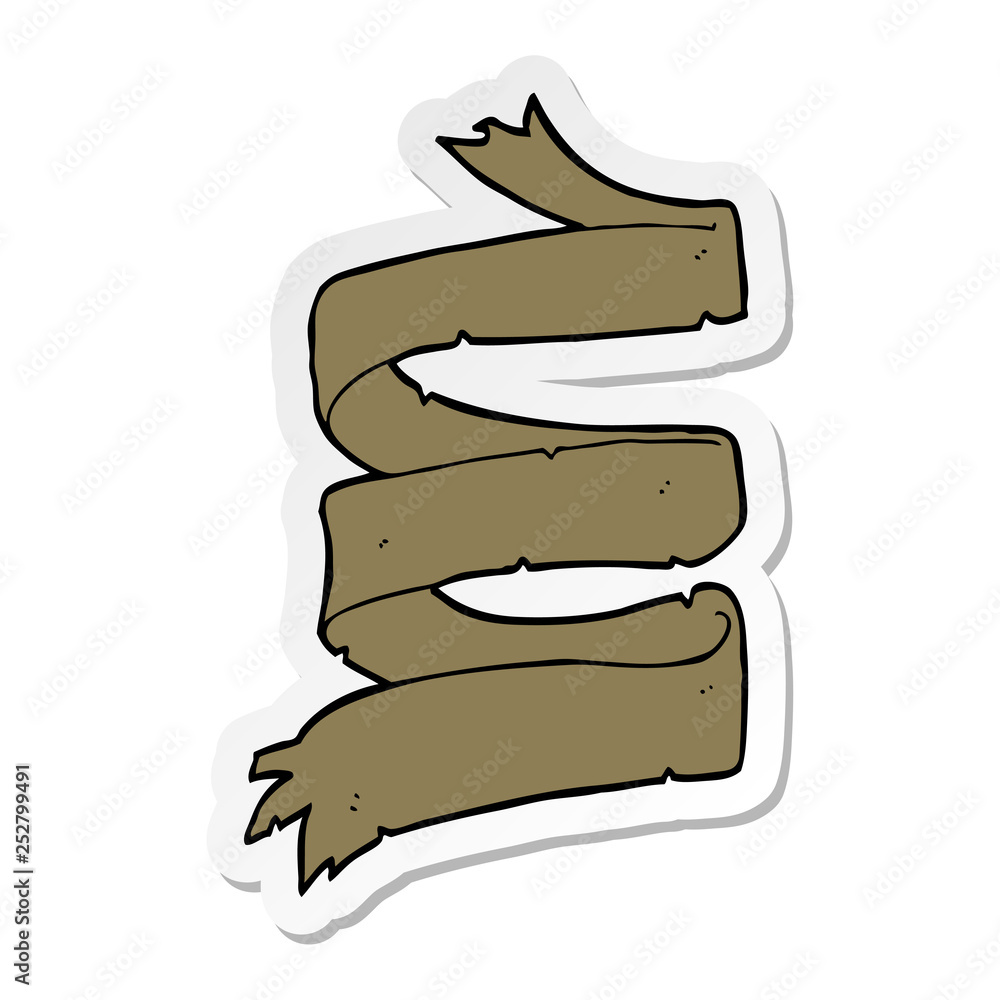 sticker of a cartoon old scroll sticker of a cartoon old scroll