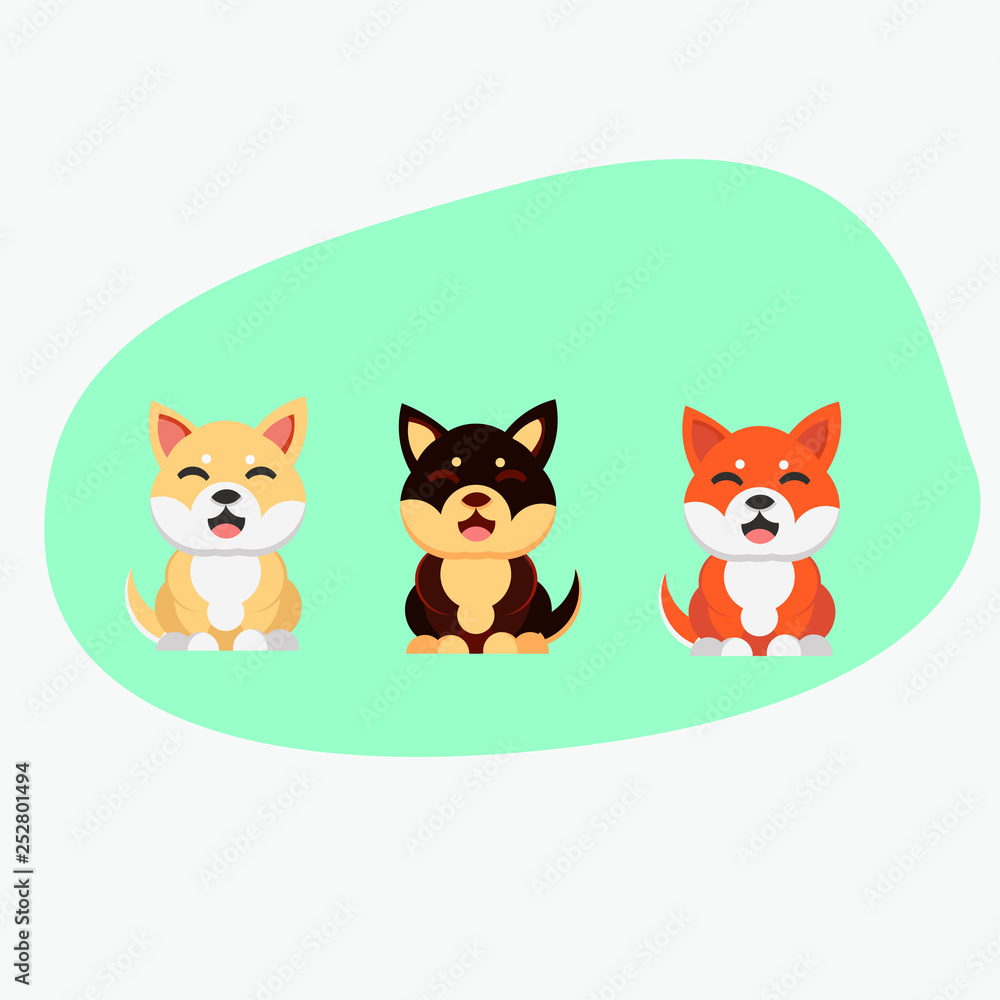 Funny shiba inu dog smile icon, vector illustration