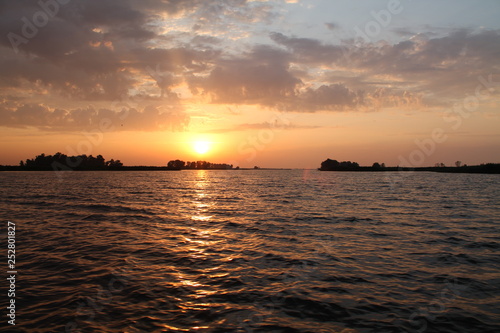 Sunrise at Dnipro river