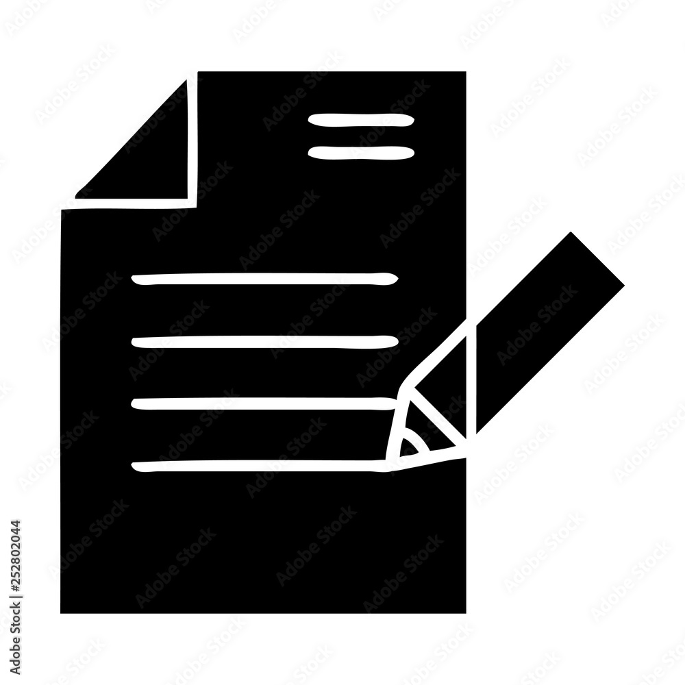 flat symbol of writing a document flat symbol of writing a document