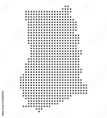 Ghana pixel map. Vector illustration.