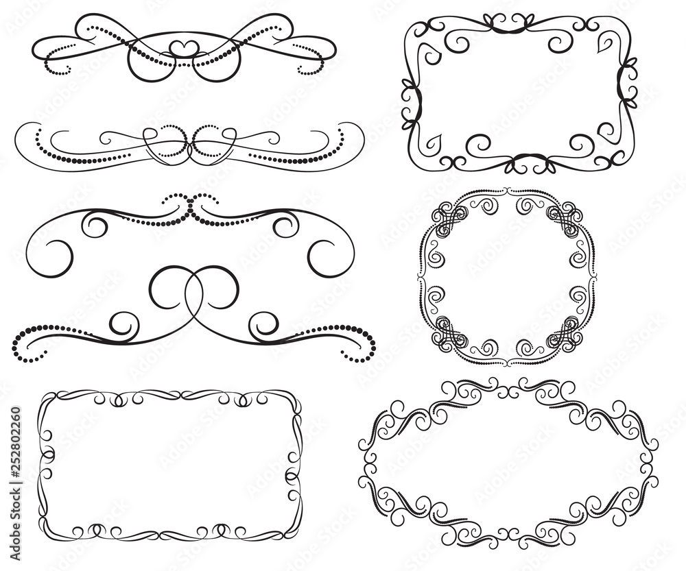 Set of dborders, framesecorative florish dividers, Set of dborders, framesecorative florish dividers,
