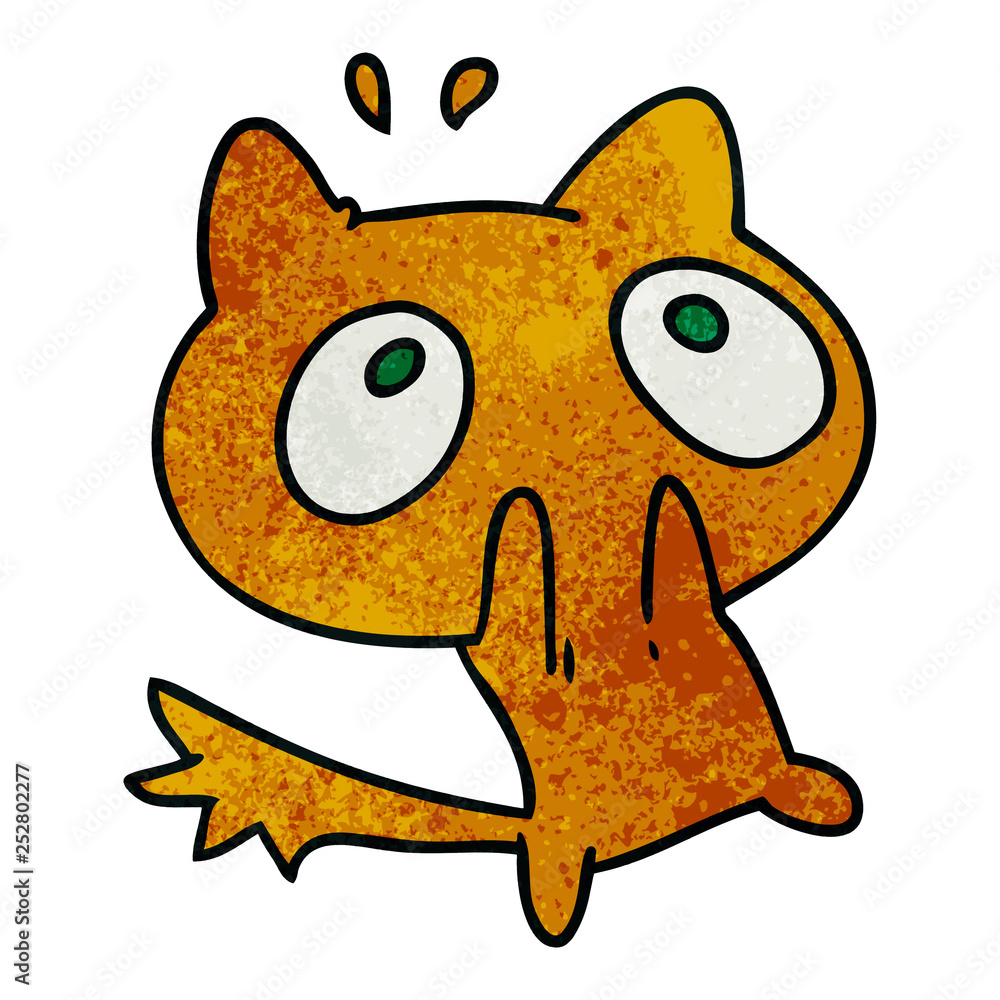textured cartoon kawaii of a shocked cat textured cartoon kawaii of a shocked cat