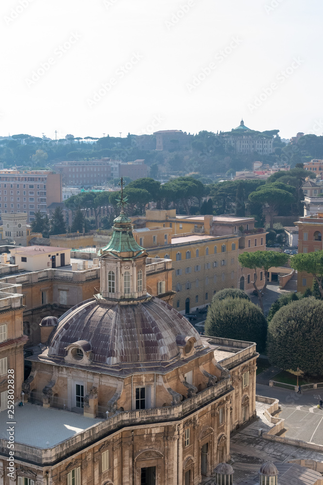 Rome/Italy 21 february 2019 :panorama view of rome view from saint Peters cathedral in vatican city