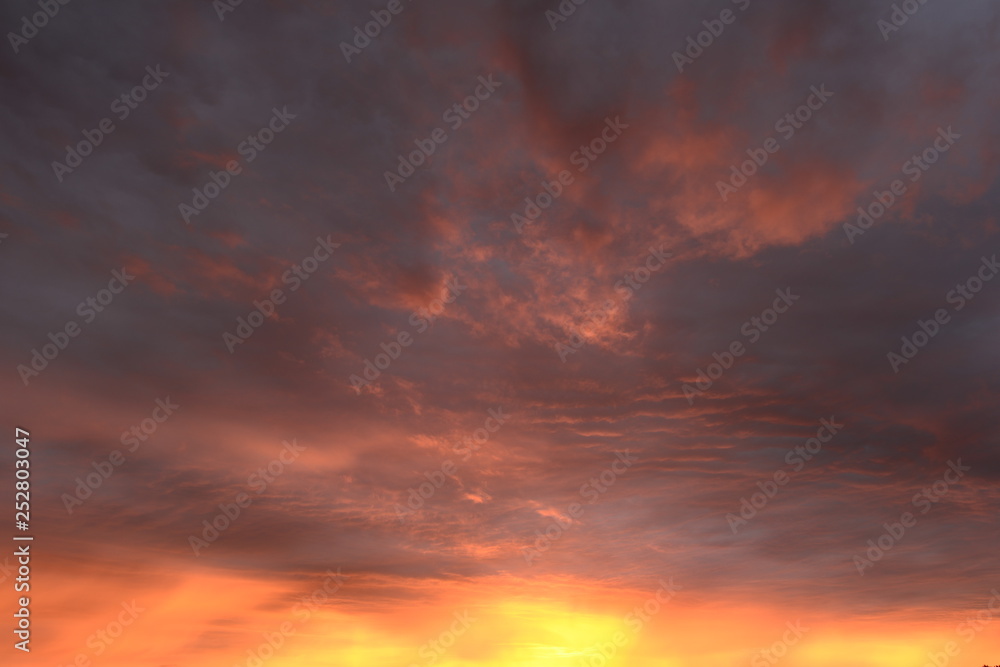 Brightly colored twilight sky natural abstract background of the atmospheric nature